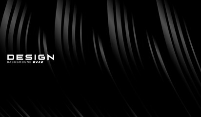 Abstract futuristic dark black background with wave design. Realistic 3d wallpaper with luxurious flowing lines. Perfect background for posters, websites, brochures, banners, applications, etc.	
