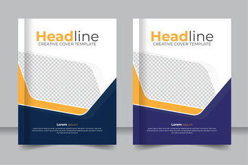 Professional and modern business book cover, Cover design for annual report and business catalog, magazine, flyer or booklet.
