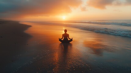 Serene Sunset Yoga: Finding inner peace on the beach during golden hour