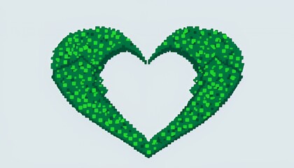 Green Leaf Heart: A Nature-Inspired Valentine's Day Design