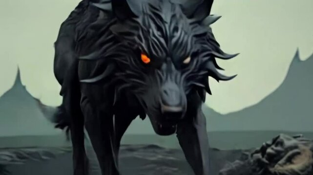 Wolf is night king , ai generative