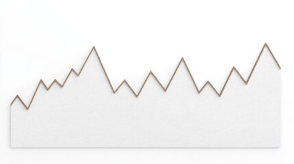 A jagged line graph is displayed on a white textured background, representing fluctuating data trends.