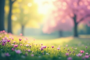 Soft blurred nature scene, calming pastel tones, organic, image, visual