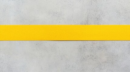 A single yellow stripe on a textured gray concrete surface.