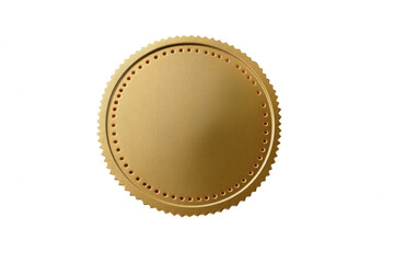 Elegant golden award seal blank template design element 3d icon badge on transparent background
