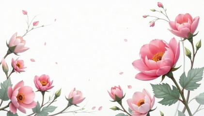 Delicate, small-scale floral print on white background, pink, delicate, retro