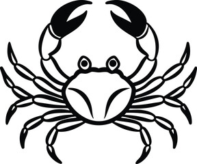 vector illustration of a tattoo of a crab