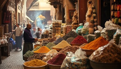 Vibrant Spices of Marrakech's Souk: A Sensory Delight
