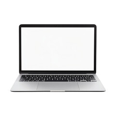 Laptop computer with blank screen isolated on white background Remove png, Clipping Path, pen tool [Transparent Background PNG]. 
