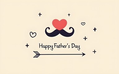 exquisite Happy fathers day card with icons heart and arrow. Editable vector design. High quality