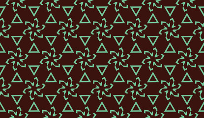 Obraz premium Modern pattern with curved line. Triangles, line, geometric elements. Vector illustration. Design for flyer, wallpaper, presentation, paper. Green colored