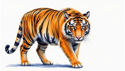 Obraz premium Majestic tiger walking in its habitat wildlife photography natural environment close-up perspective