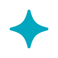 Bold star shape. Abstract icon with modern form. This graphic element showcases a flat symbol of brutalism, ideal for contemporary design projects, Y2K aesthetics, and creative uses.