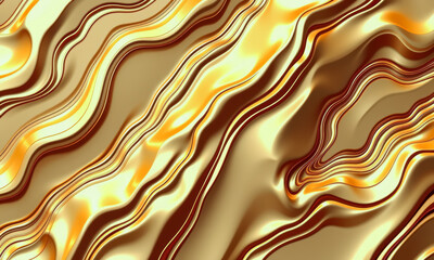 Fototapeta premium Flowing Golden Wave Pattern