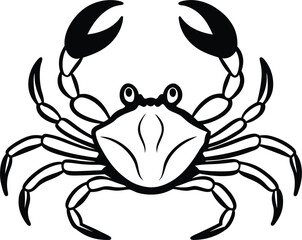 black crab on white background