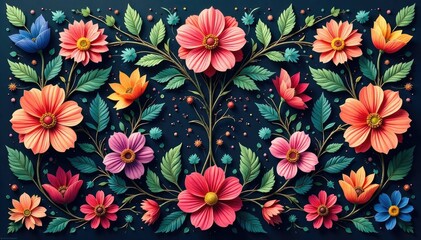 Intricate floral design forming a continuous loop , floral, garden