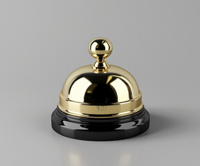 Iconic hotel bell on a clean background, representing efficient and welcoming customer service in classic hotel environments.