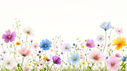 Floral watercolor style art nature illustration colorful flora landscape scenic viewpoint