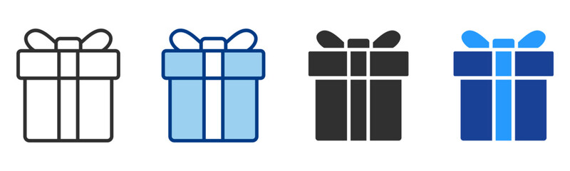 Giftbox Icon Multiple Style Vector Collection 