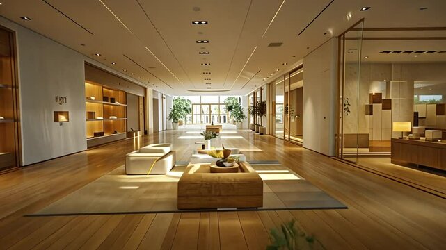 Modern luxury retail interior design footage