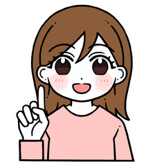 1を出す女性のイラスト