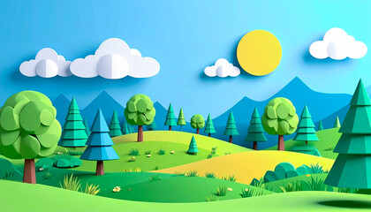 Sunny 3D Landscape