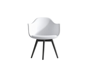 Minimalist modern chair icon, solid silhouette with light shadow gradation, PNG transparent background.