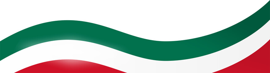 Mexican Flag Ribbon Corner Border Illustration