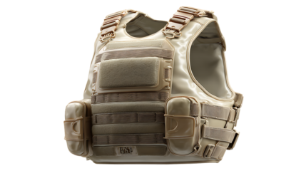 Tactical Vest Military Gear Protective Armor Beige 3D Render  Studio Shot