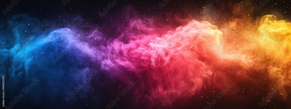 Wall mural a vibrant and dynamic display of colors in space.