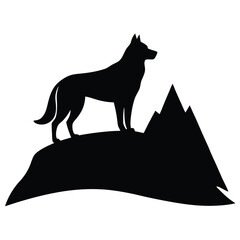 A Dog Standing on Top of a Mountain Looking Out