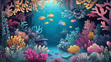 Underwater Coral Reef Scene