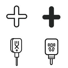 Medical Icons Set, Plus Signs, Diagnostic Tools in Line and Solid Styles, Isolated