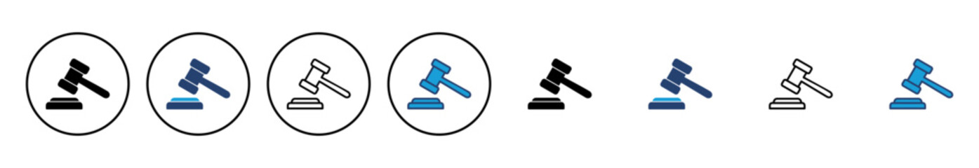 Gavel icon vector. judge gavel icon vector. law icon vector. auction hammer