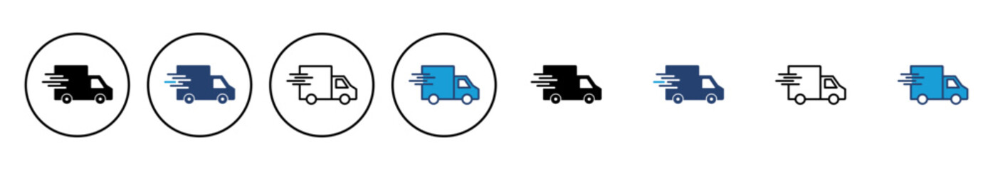 Fast shipping delivery truck icon vector. Delivery truck icon. fast delivery icon