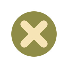 Fototapeta premium Minimalist Cancel Button Symbol with Beige X in Round Shape