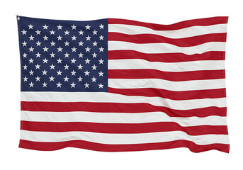 Obraz premium Stylized American Flag in White – PNG with Transparent Background