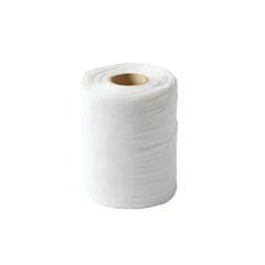 Roll of White Paper Towels on White Background