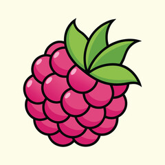 A Delightful Cartoon Raspberry Illustration Featuring Vibrant Colors and a Playful Design