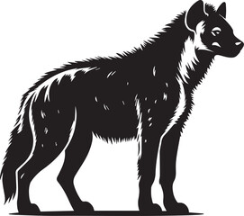 Fototapeta premium a hyena silhouette vector illustration white background