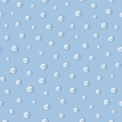 Seamless pattern of round water drops, decorative background