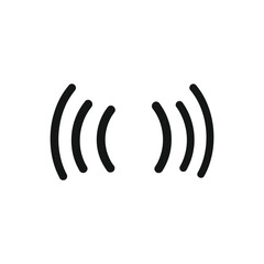 Minimalist Black Icon with Radiating Arcs Isolated on Transparent Background