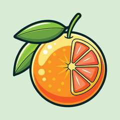 A vibrant illustration of a juicy orange with a section cut out showcasing its segments
