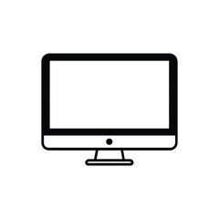 Minimalist Black Monitor Icon with a Transparent Background for Simple Designs