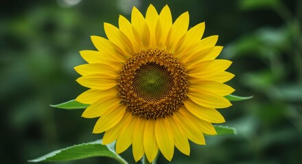 Vibrant sunflower in garden