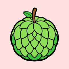 A delightful illustration of a cherimoya fruit a tropical delicacy with a unique texture and sweet flavor