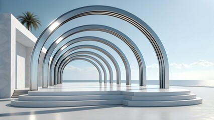 Obraz premium 3d illustration of abstract minimal architecture