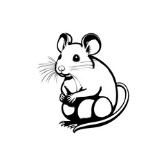 Charming illustrated depiction of a small rodent isolated on white background