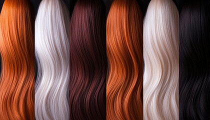 Fototapeta premium Variety of wavy hair colors