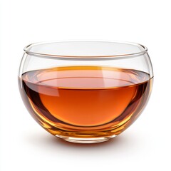 Clear glass bowl filled with amber liquid